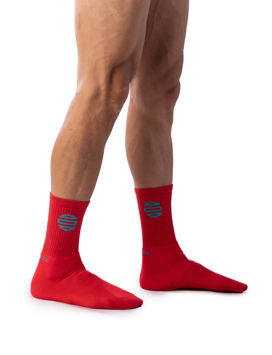 Theta Logo Red Socks
